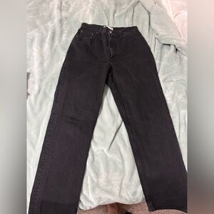 Black Abercrombie and Fitch Curve Love Ultra High Rise 90s Straight Jeans